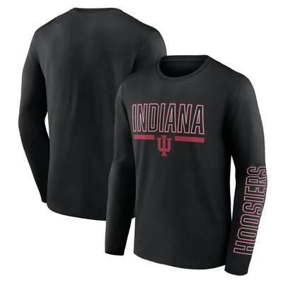 Indiana Hoosiers Fanatics Branded Modern Two-Hit Long Sleeve T-Shirt - Black