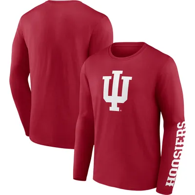 Indiana Hoosiers Fanatics Branded Double Time 2-Hit Long Sleeve T-Shirt - Crimson