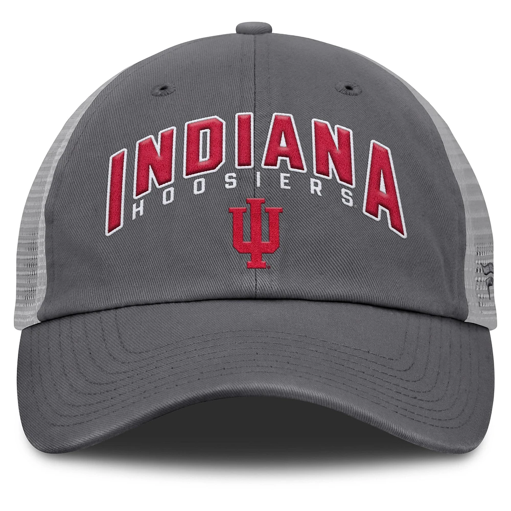 Men's Fanatics Charcoal Indiana Hoosiers Ionic Trucker Adjustable Hat
