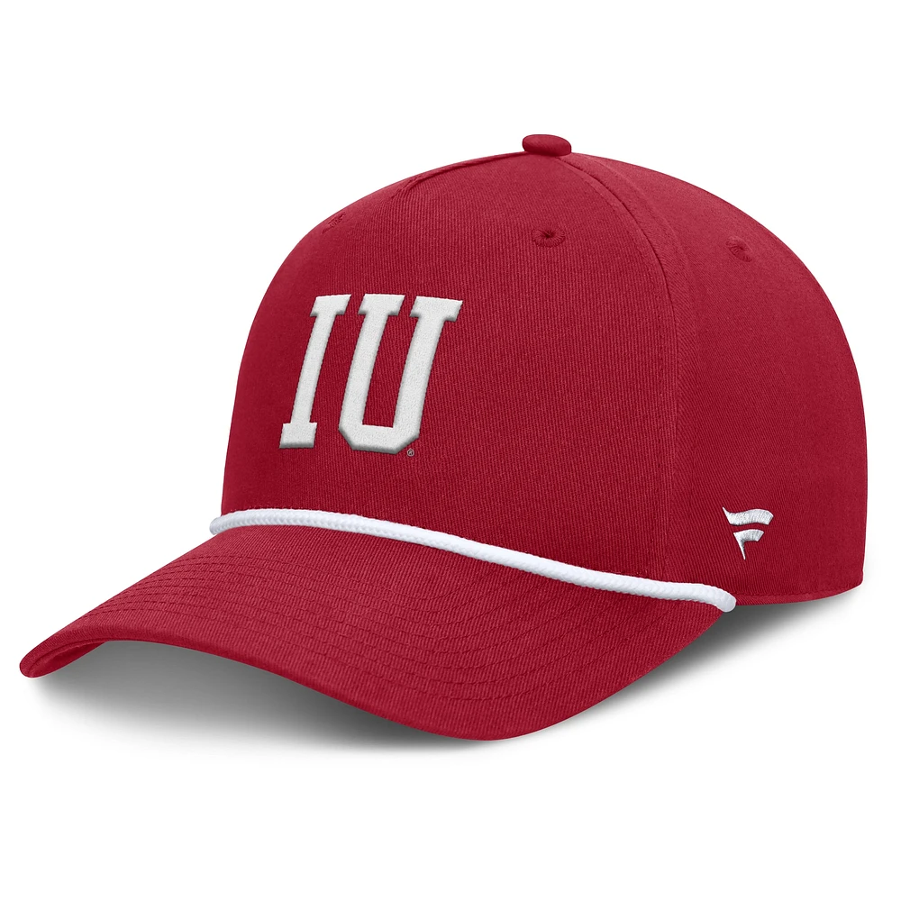 Men's Fanatics Crimson Indiana Hoosiers Foul Ball Rope Adjustable Hat