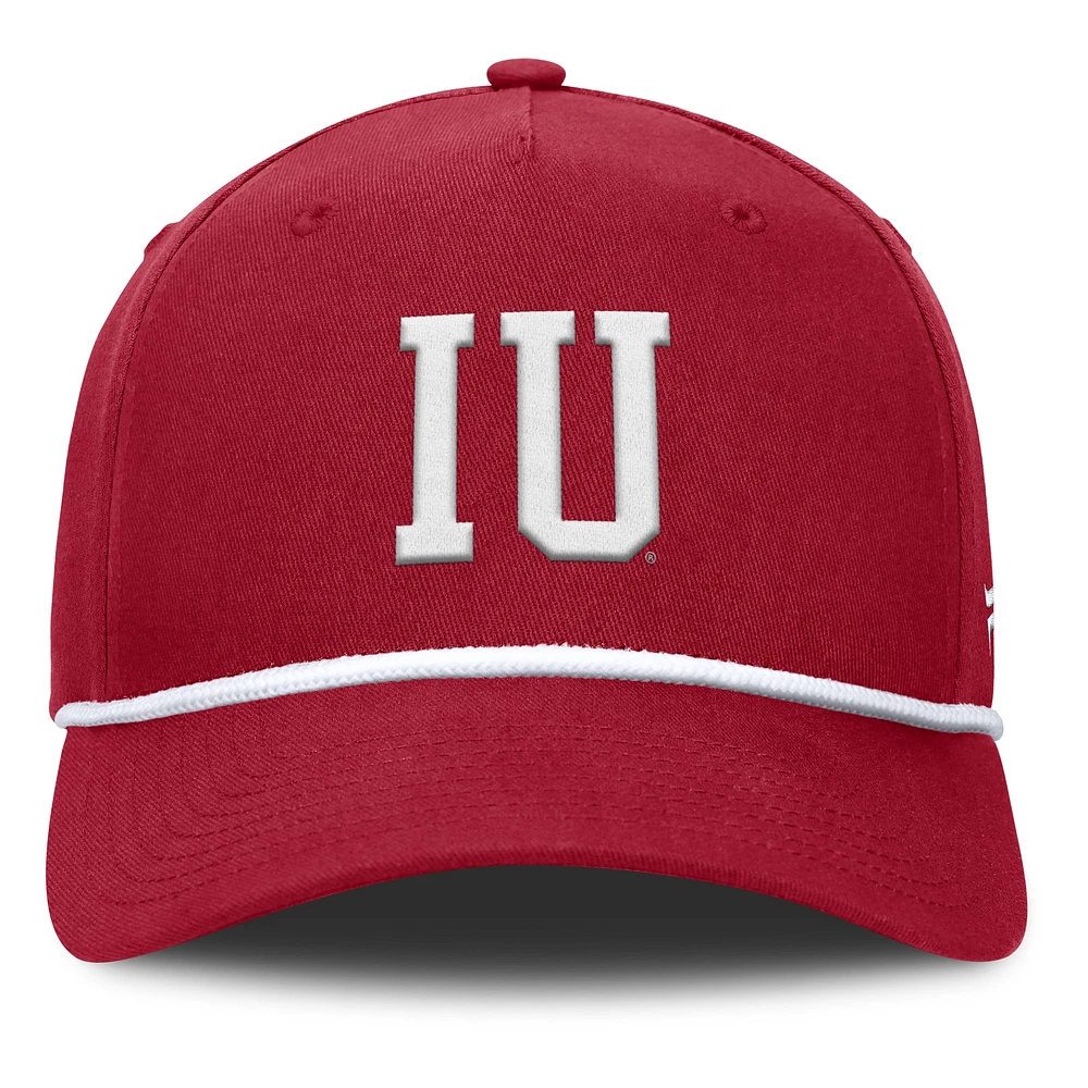 Men's Fanatics Crimson Indiana Hoosiers Foul Ball Rope Adjustable Hat
