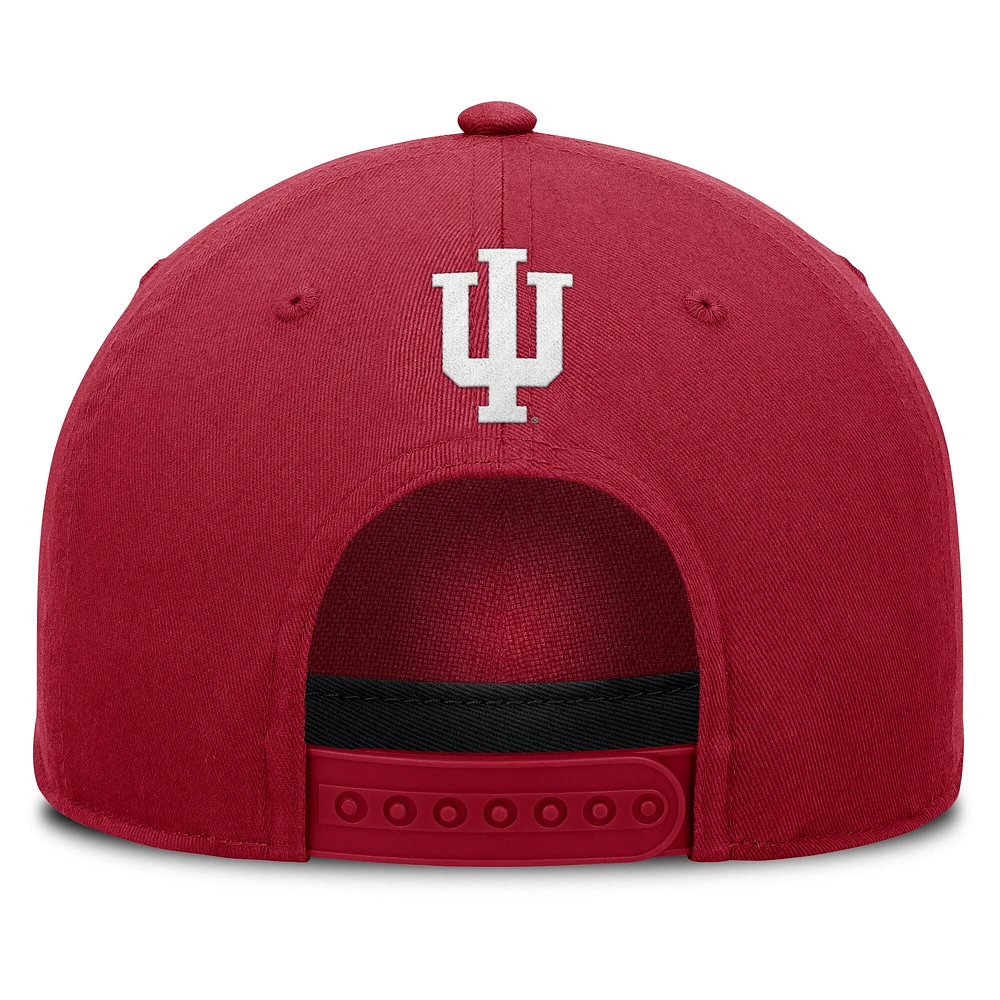 Men's Fanatics Crimson Indiana Hoosiers Foul Ball Rope Adjustable Hat
