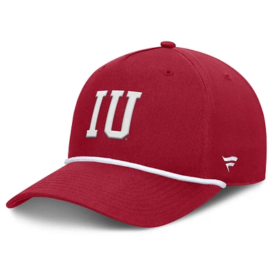 Men's Fanatics Crimson Indiana Hoosiers Foul Ball Rope Adjustable Hat