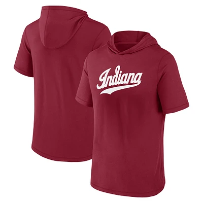 T-shirt à capuche avec logo principal Fanatics Crimson Indiana Hoosiers pour hommes