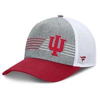 Casquette ajustable pour homme Fanatics Heather Grey/Crimson Indiana Hoosiers Profile Trucker