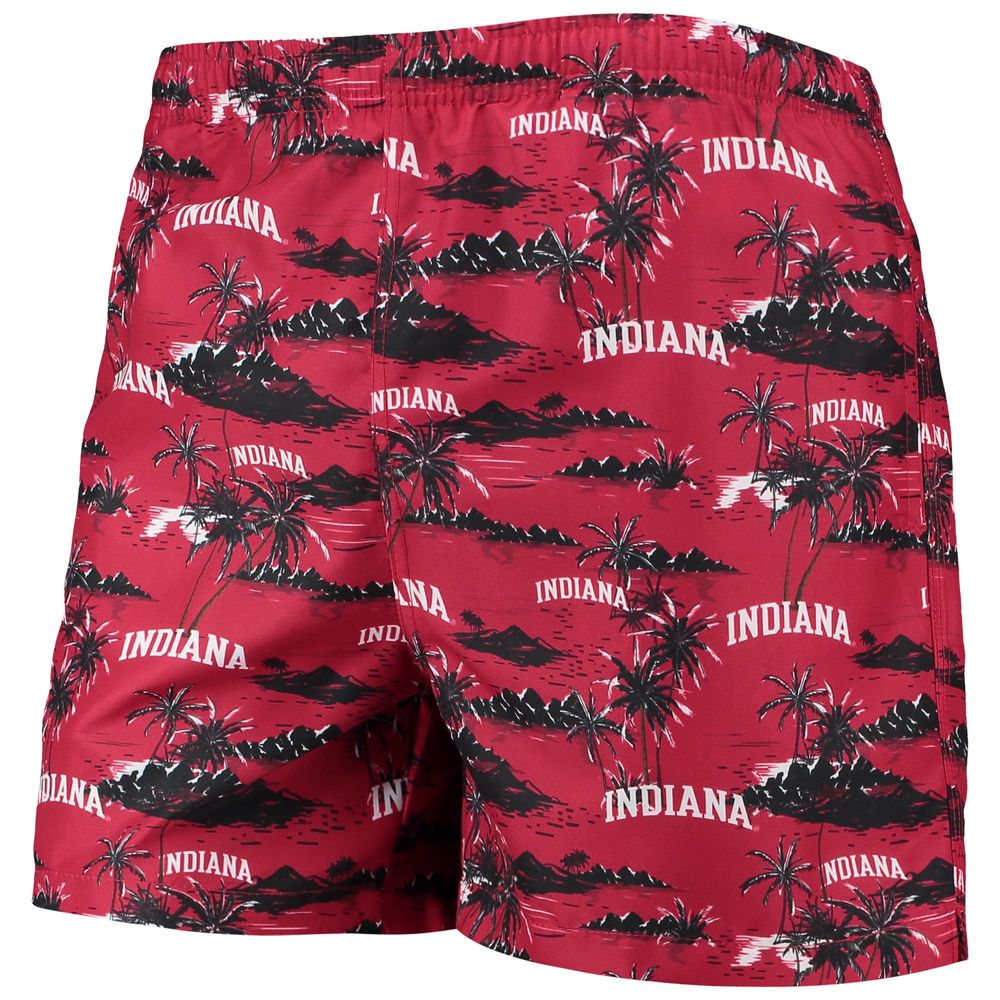 Men's FOCO Crimson Indiana Hoosiers Island Palm Swim Trunks