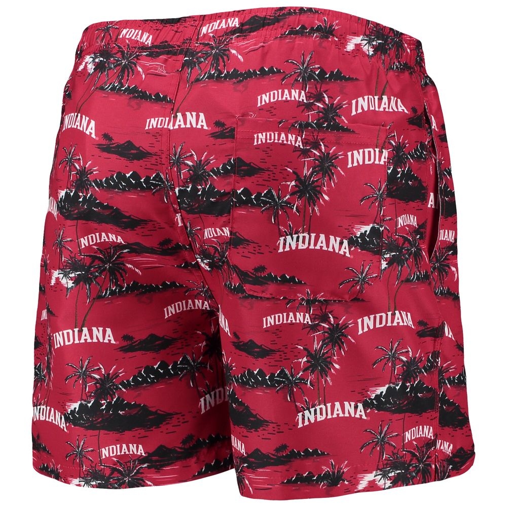 Men's FOCO Crimson Indiana Hoosiers Island Palm Swim Trunks