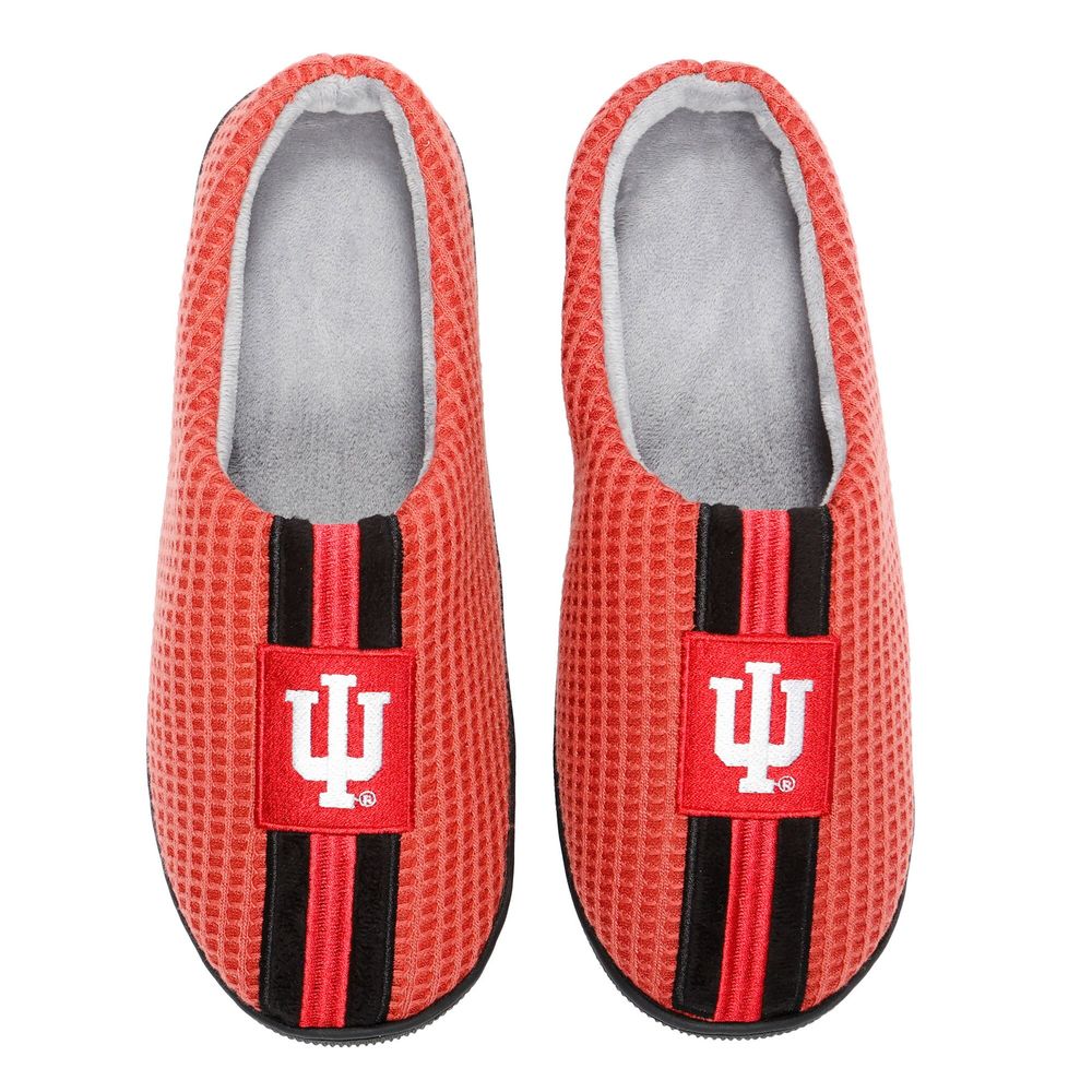 Men's FOCO Crimson Indiana Hoosiers Team Stripe Memory Foam Slide Slippers