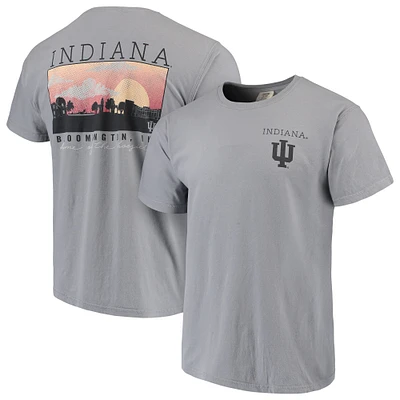 T-shirt Indiana Hoosiers Comfort Colors Campus Landscape gris pour homme