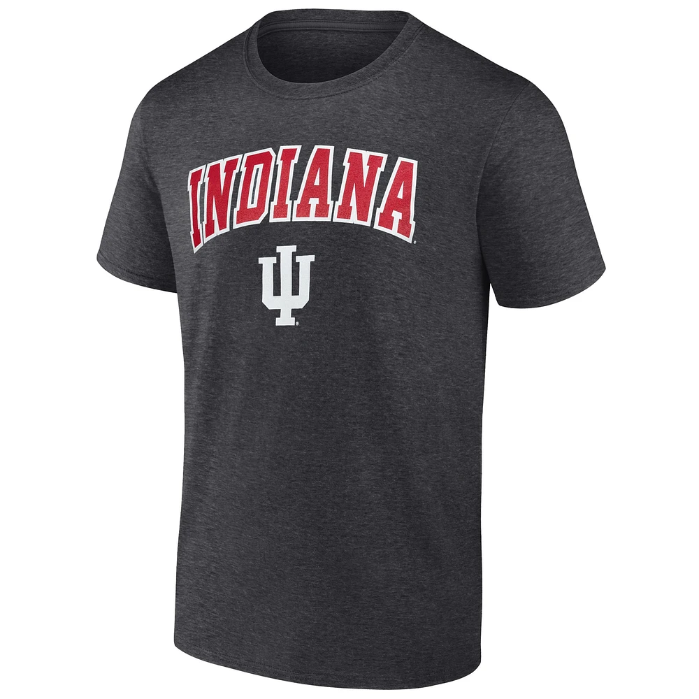 Men's Heather Charcoal Indiana Hoosiers Arch T-Shirt