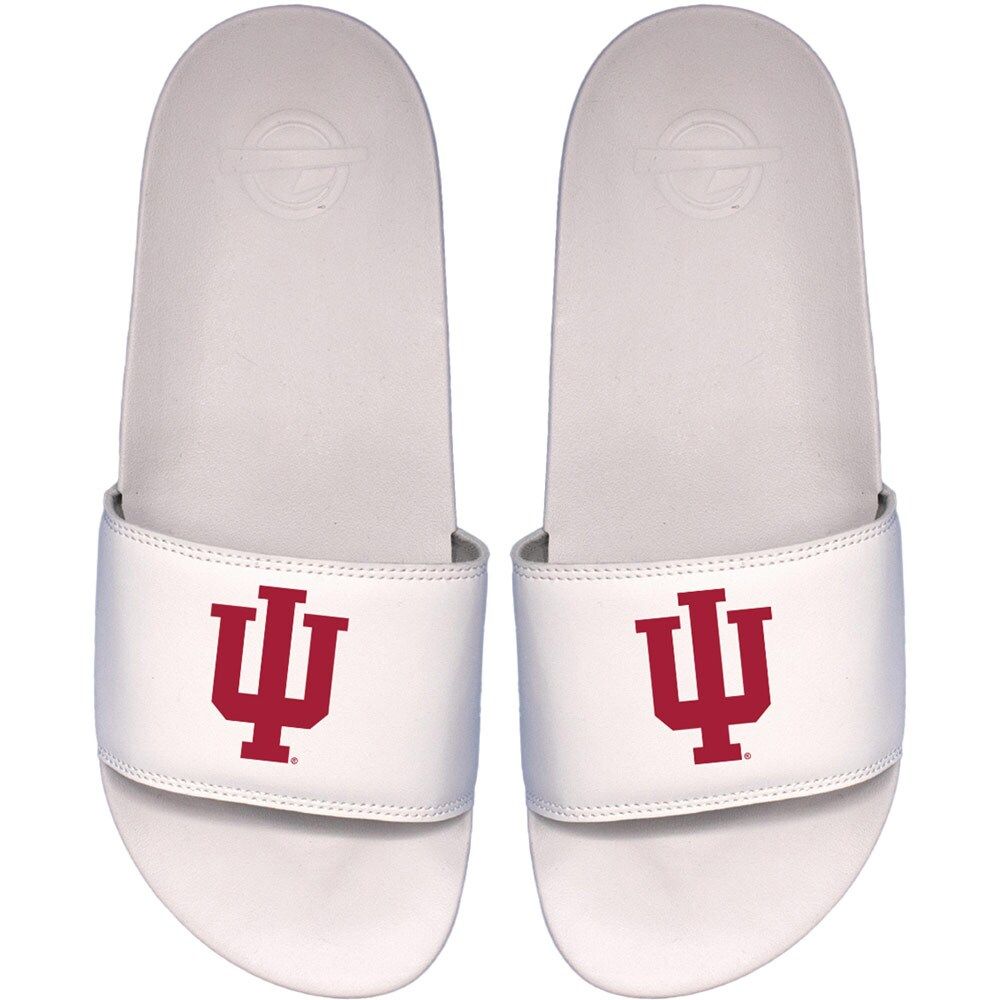 Men's ISlide White Indiana Hoosiers Primary Motto Slide Sandals