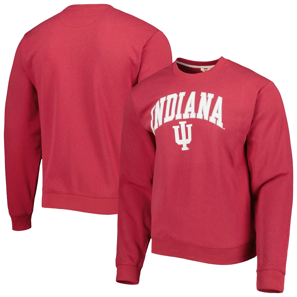 Men's League Collegiate Wear Crimson Indiana Hoosiers 1965 Arch Essential Lightweight Pullover Sweatshirt