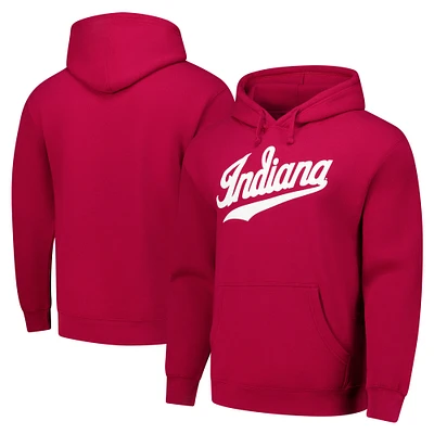 Men's League Collegiate Wear Crimson Indiana Hoosiers Essential Fleece 2.0 Vintage Logo Pullover Hoodie