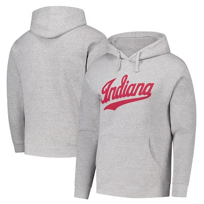 Men's League Collegiate Wear Heather Gray Indiana Hoosiers Vintage Logo Essential Fleece 2.0 Pullover Hoodie