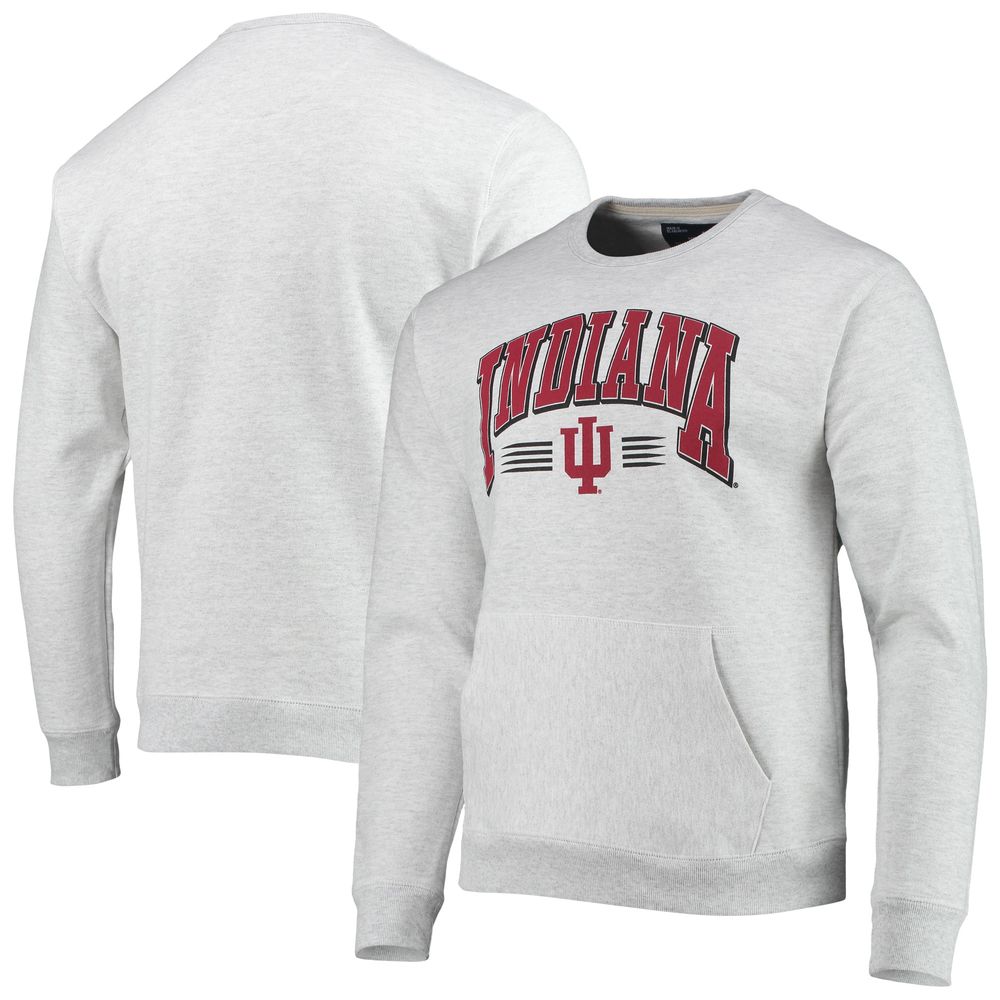 Men's League Collegiate Wear Heathered Gray Indiana Hoosiers Upperclassman Pocket Pullover Sweatshirt