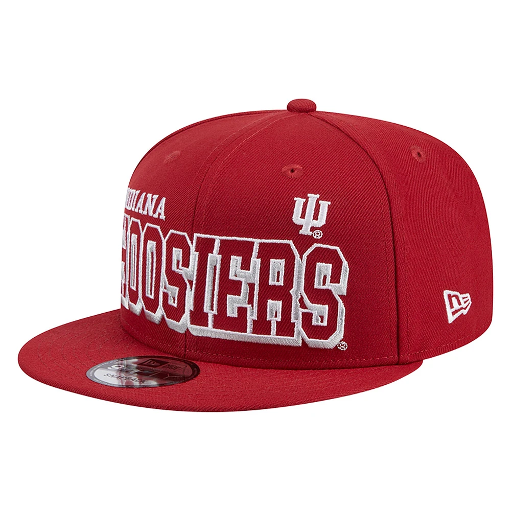 Casquette Snapback 9FIFTY New Era Crimson Indiana Hoosiers Game Day pour hommes