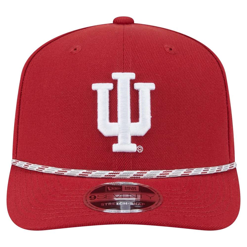 Men's New Era Crimson Indiana Hoosiers Game Day Multi-Rope 9SEVENTY Stretch-Snap Hat