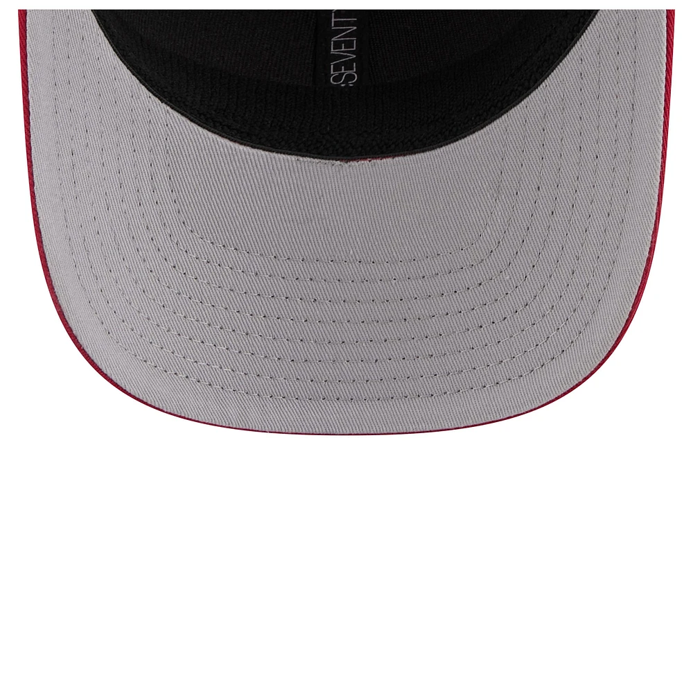 Men's New Era Crimson Indiana Hoosiers Primary 9SEVENTY Trucker Stretch-Snap Hat