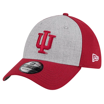 Casquette flex bicolore 39THIRTY New Era pour hommes, gris chiné/cramoisi Indiana Hoosiers