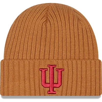 Bonnet en tricot à revers Indiana Hoosiers Core Classic New Era pour homme, marron clair