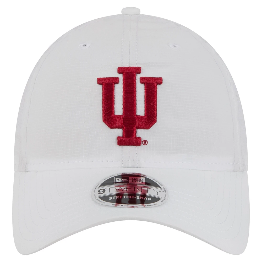 Casquette ajustable New Era blanche Indiana Hoosiers Active Ripstop 9TWENTY pour homme