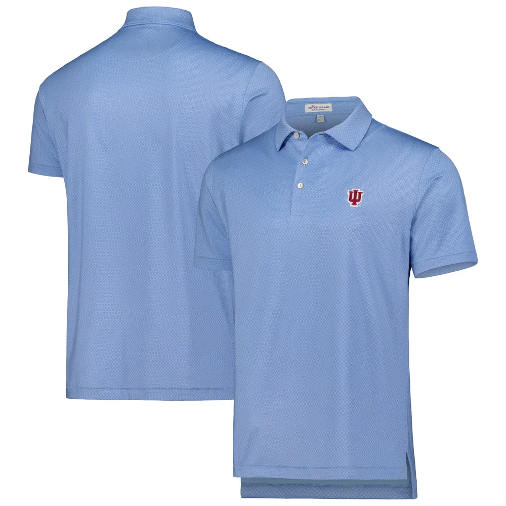 Indiana Hoosiers Peter Millar Jubilee Striped Performance Jersey Polo -  Light Blue