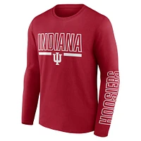 Men's Profile Crimson Indiana Hoosiers Big & Tall Two-Hit Graphic Long Sleeve T-Shirt