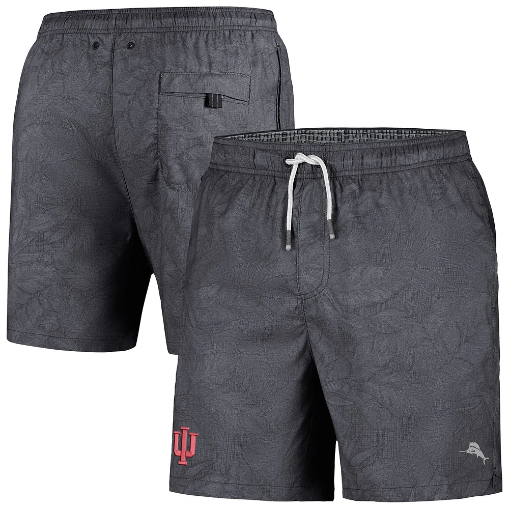 Maillot de bain Tommy Bahama noir Indiana Hoosiers Naples à feuilles superposées pour hommes