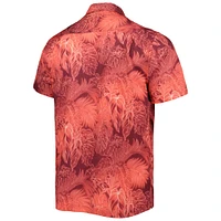 Men's Tommy Bahama Crimson Indiana Hoosiers Coast Luminescent Fronds IslandZone Button-Up Camp Shirt