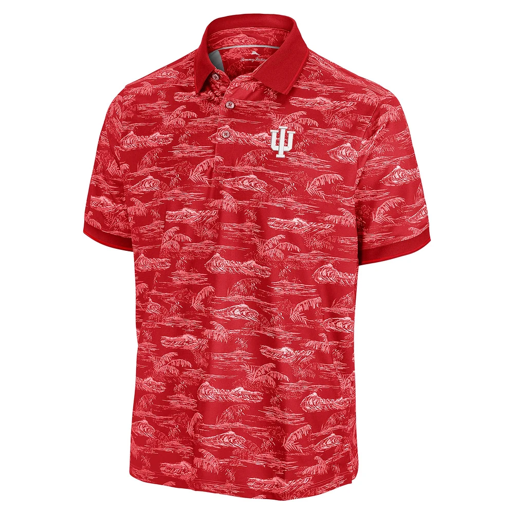 Men's Tommy Bahama Crimson Indiana Hoosiers Sport Bay View IslandZone Polo
