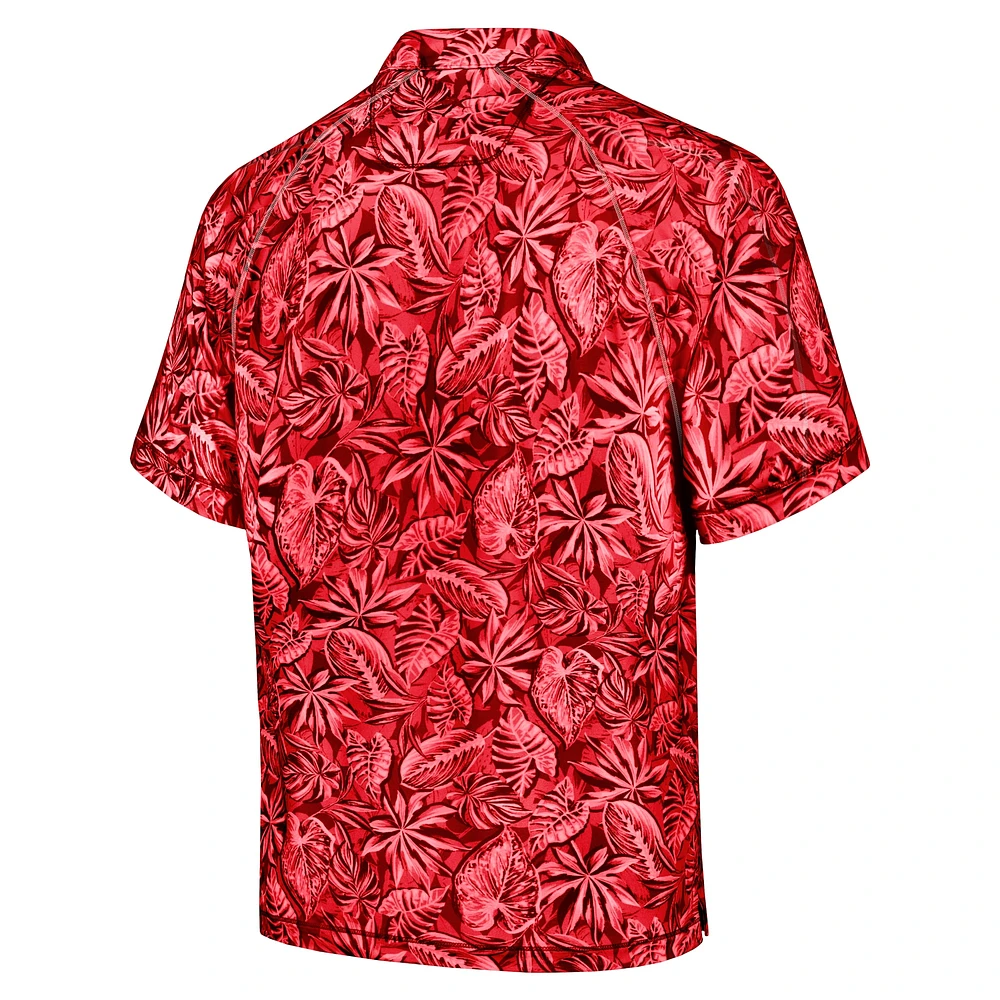 Men's Tommy Bahama Crimson Indiana Hoosiers Tropical Score IslandZone Polo