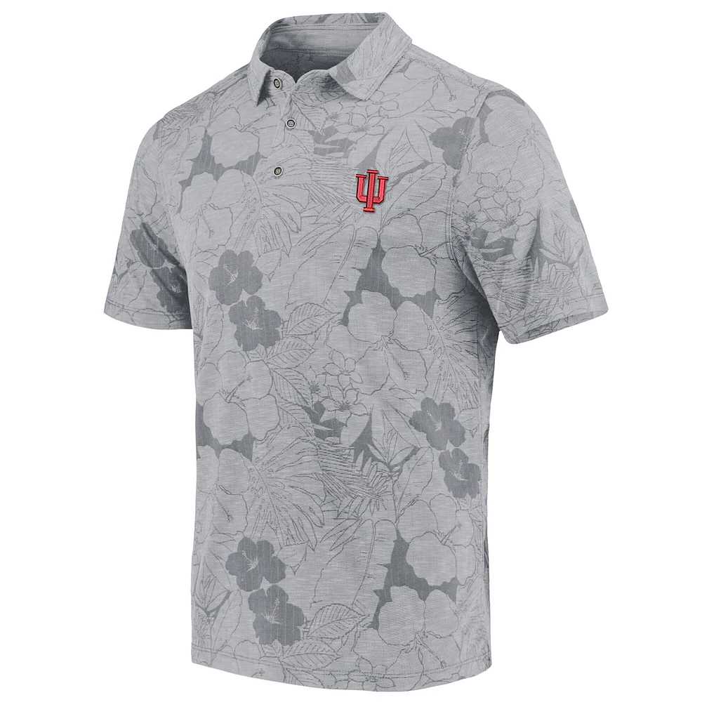 Polo Tommy Bahama gris Indiana Hoosiers Miramar Blooms pour hommes