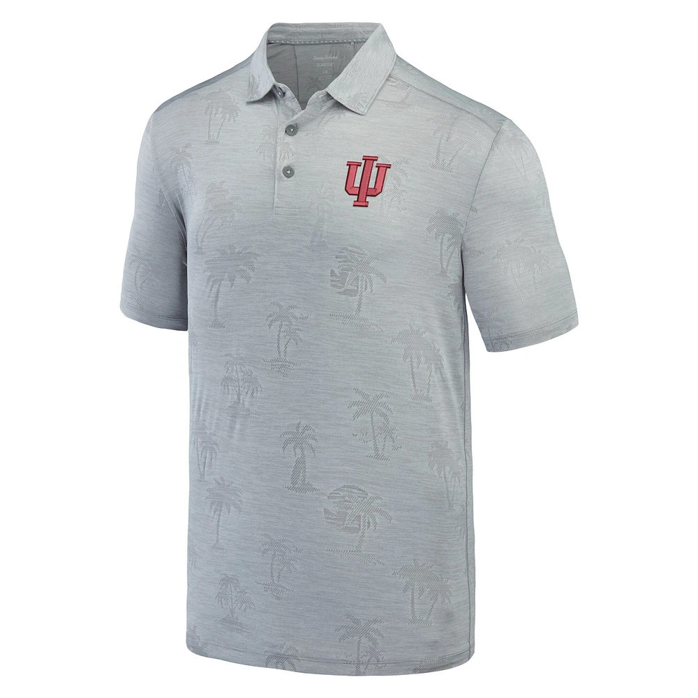 Men's Tommy Bahama Gray Indiana Hoosiers Sport Palm Coast Palmera IslandZone Polo