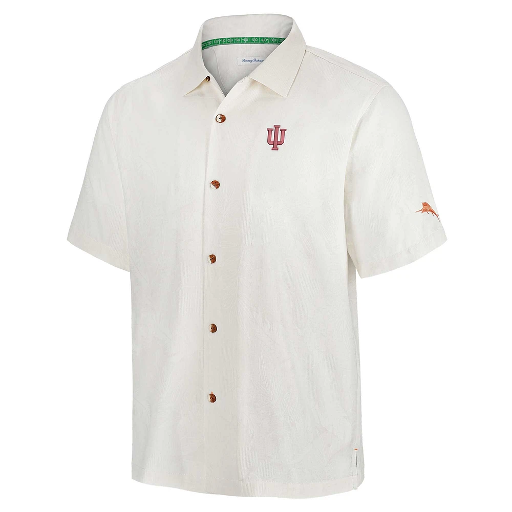 Men's Tommy Bahama White Indiana Hoosiers Coconut Matchup Camp Button-Up Shirt