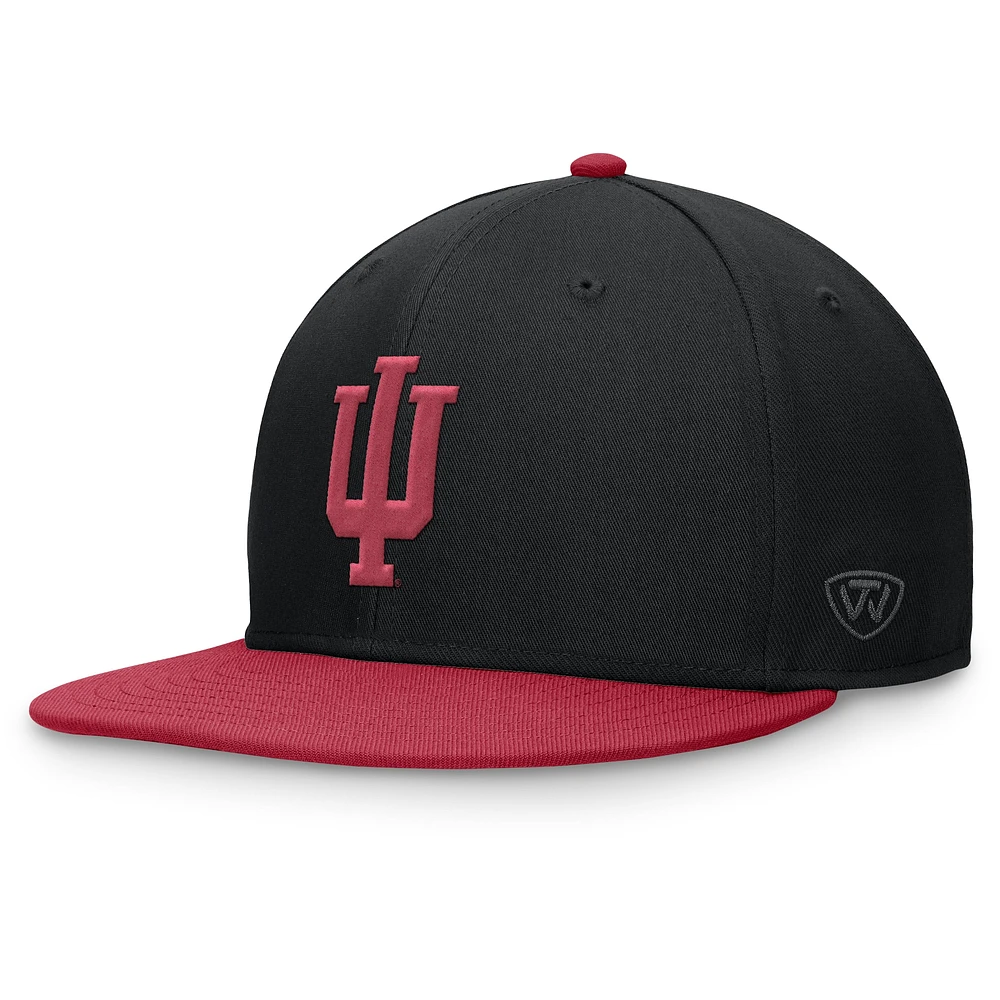 Men's Top of the World Black/Crimson Indiana Hoosiers Rally Two-Tone Fitted Hat