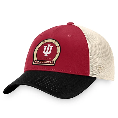 Casquette réglable Top of the World Crimson Indiana Hoosiers Refined Trucker pour hommes