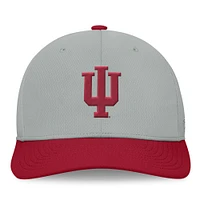 Casquette Top of the World gris/Cardinal Indiana Hoosiers Mick Flex pour hommes