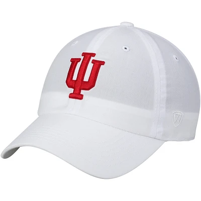 Men's Top of the World White Indiana Hoosiers Primary Logo Staple Adjustable Hat