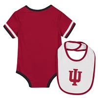 Newborn & Infant Colosseum  Crimson Indiana Hoosiers Bodysuit Bib Set