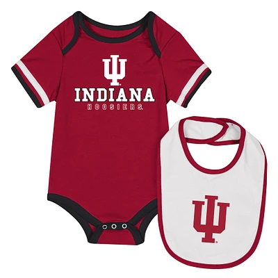 Newborn & Infant Colosseum  Crimson Indiana Hoosiers Bodysuit Bib Set