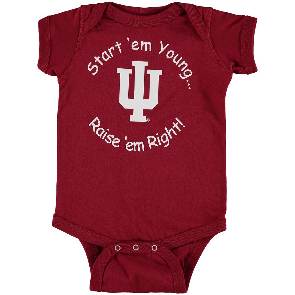 Newborn & Infant Crimson Indiana Hoosiers Start 'Em Young Bodysuit