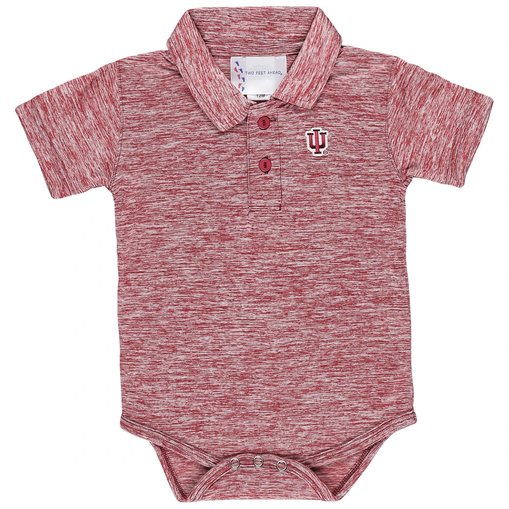 Newborn & Infant Two Feet Ahead Crimson Indiana Hoosiers Space-Dye Golf Polo Bodysuit