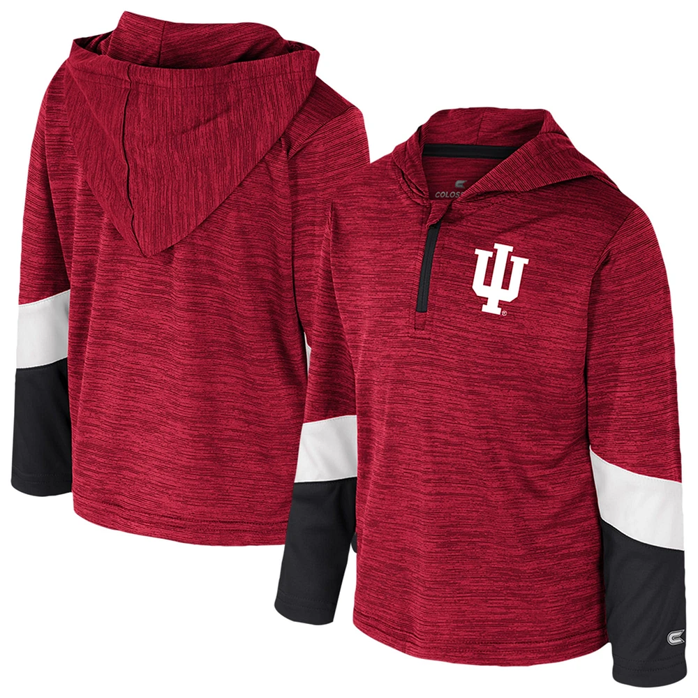 Coupe-vent zippé à 1/4 pour tout-petits Colosseum Crimson Indiana Hoosiers Rylos