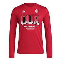 Unisex adidas  Crimson Indiana Hoosiers 2024 On-Court Bench Our Moment Long Sleeve T-Shirt