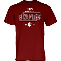 Unisex Blue 84 Crimson Indiana Hoosiers 2023 Big Ten Men's Soccer Regular Season Champions Locker Room T-Shirt