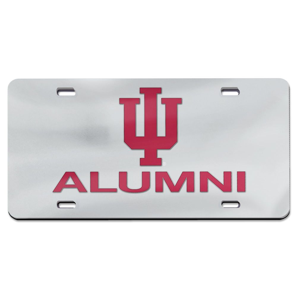 WinCraft Silver Indiana Hoosiers Alumni Laser Cut Acrylic License Plate