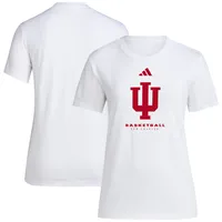 Women's adidas  White Indiana Hoosiers Bench T-Shirt