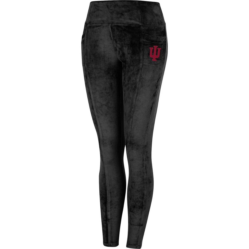 Legging en velours Colosseum Indiana Hoosiers Bonita Run pour femmes, noir