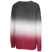 Women's Colosseum Black Indiana Hoosiers Winkle Dip Dye Long Sleeve T-Shirt