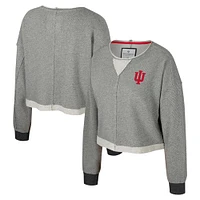 Sweat-shirt court à encolure dégagée Magnum pour femme Colosseum Charcoal Indiana Hoosiers